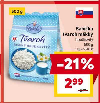 Babička tvaroh mäkký hrudkovitý 500 g