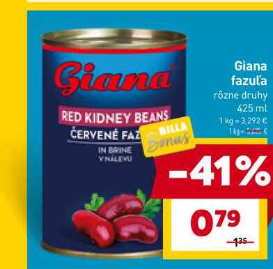 Giana fazuľa rôzne druhy 425 ml 