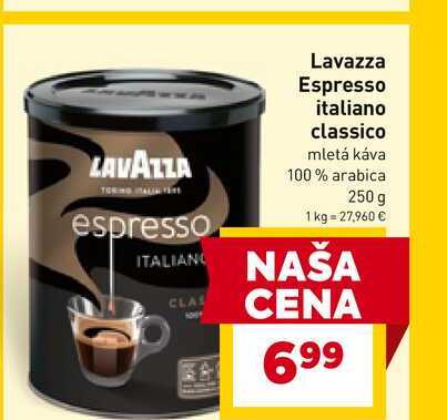 Lavazza Espresso italiano classico mletá káva 100% arabica 250 g  