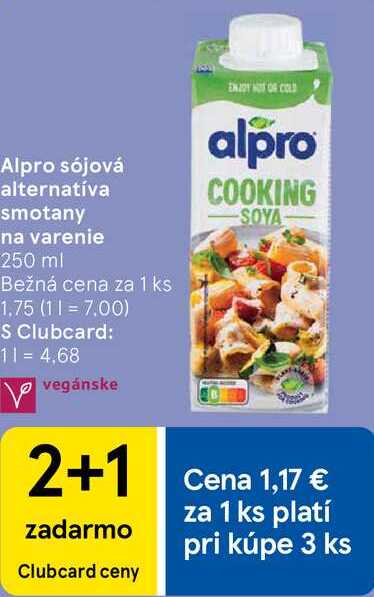 Alpro sójová alternatíva smotany na varenie, 250 ml 