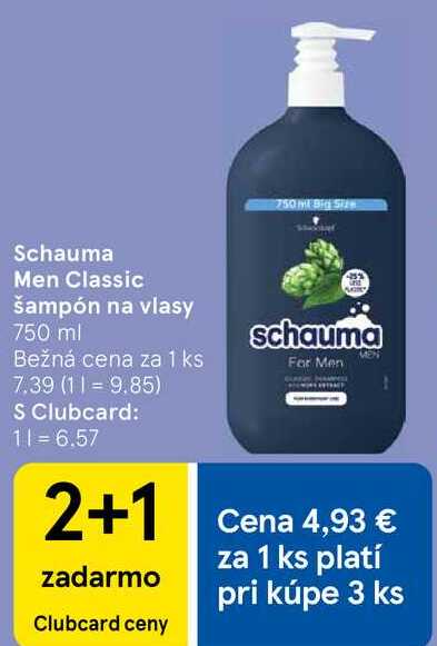 Schauma Men Classic šampón na vlasy, 750 ml 