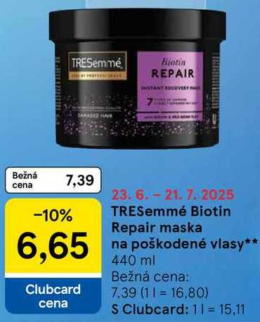 TRESemmé Biotin Repair maska na poškodené vlasy, 440 ml 