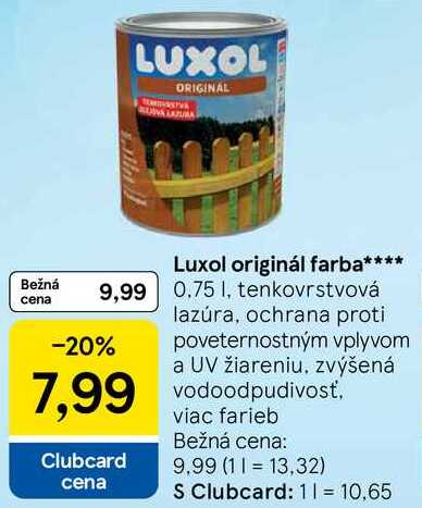 Luxol originál farba, 0,75 l