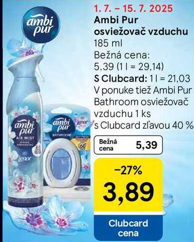 Ambi Pur osviežovač vzduchu, 185 ml 