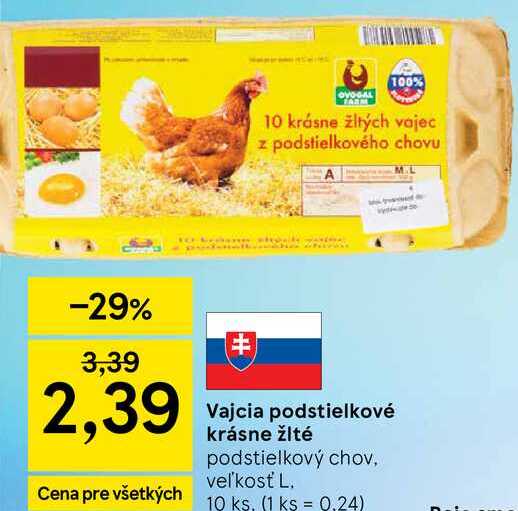 Vajcia podstielkové krásne žlté, 10 ks