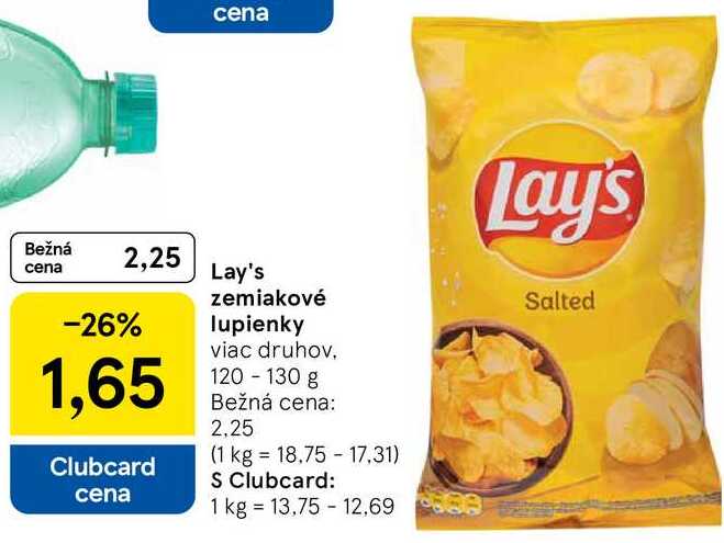 Lay's zemiakové lupienky, 120-130 g 