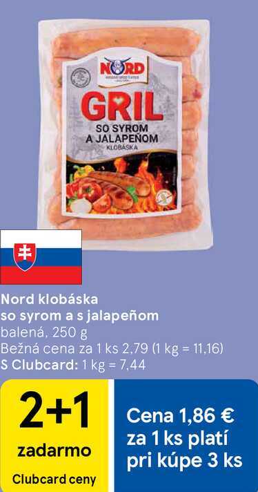 Nord klobáska so syrom a s jalapeñom, 250 g