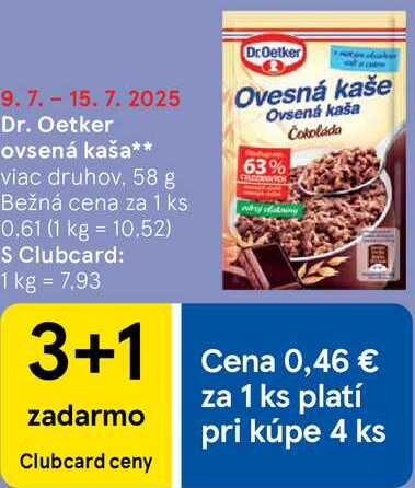 Dr. Oetker ovsená kaša, 58 g 