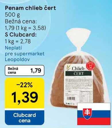 Penam chlieb čert, 500 g 