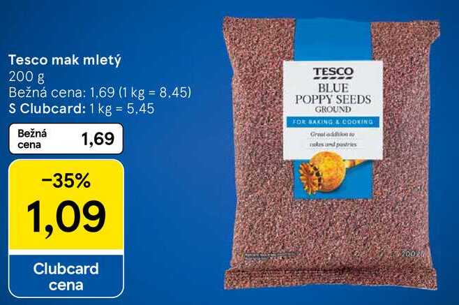 Tesco mak mletý, 200 g 