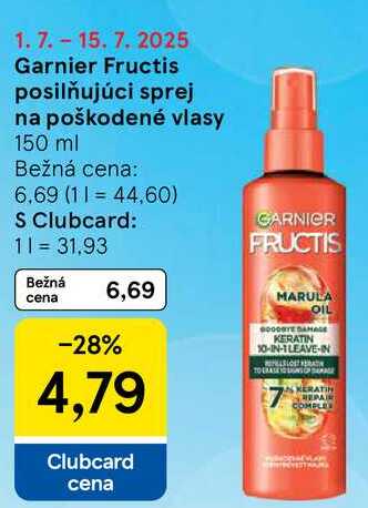 Garnier Fructis posilňujúci sprej na poškodené vlasy, 150 ml