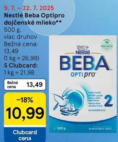 Nestlé Beba Optipro dojčenské mlieko, 500 g