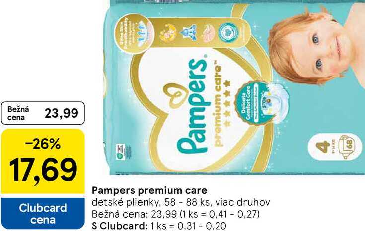 Pampers premium care, 58 - 88 ks