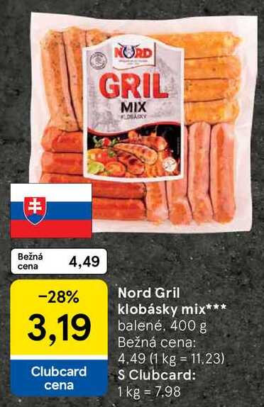 Nord Gril klobásky mix, 400 g