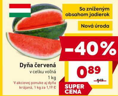 Dyňa červená v celku voľná 1 kg