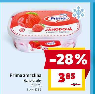 Prima zmrzlina rôzne druhy 900 ml 