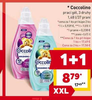 Coccolino prací gél, 3 druhy 1,48 l/37 praní 