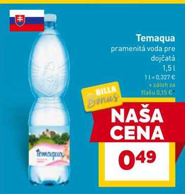 Temaqua pramenitá voda 1,5l