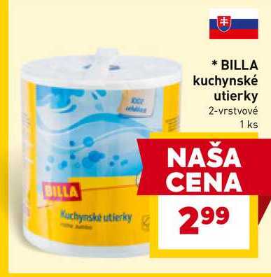 BILLA kuchynské utierky 2-vrstvové 1 ks 
