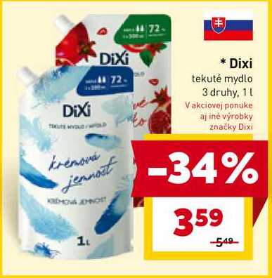 Dixi tekuté mydlo 3 druhy, 1l