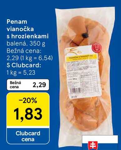 Penam vianočka s hrozienkami, 350 g