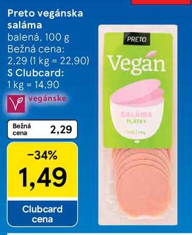 Preto vegánska saláma, 100 g 