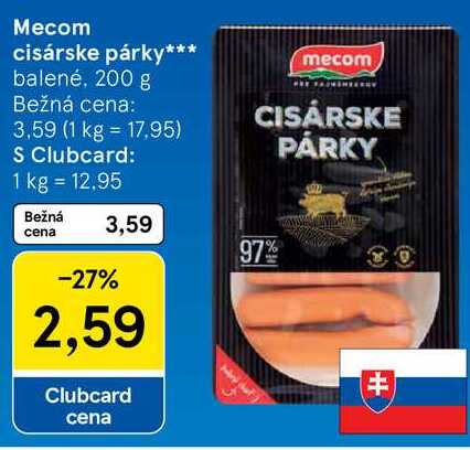 Mecom cisárske párky, 200 g 