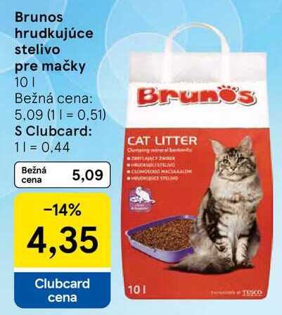 Brunos hrudkujúce stelivo pre mačky, 10 l