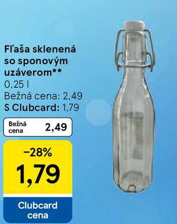 Fľaša sklenená so sponovým uzáverom