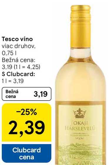 Tesco víno, 0,75 l