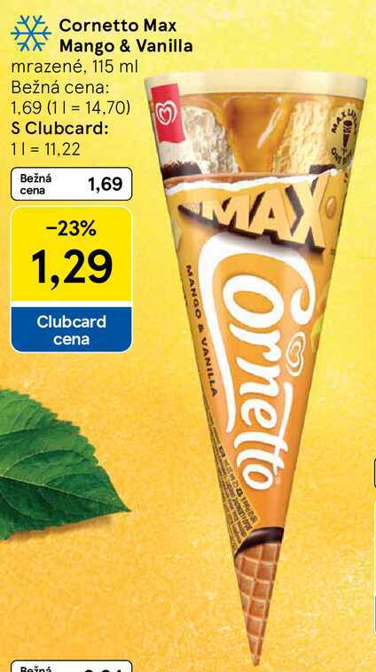 Cornetto Max Mango & Vanilla, 115 ml 