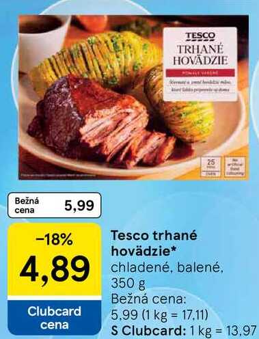 Tesco trhané hovädzie, 350 g