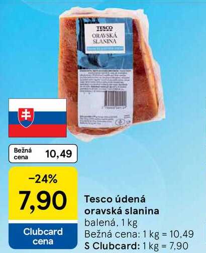 Tesco údená oravská slanina, 1 kg 