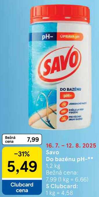 Savo Do bazénu pH-, 1,2 kg