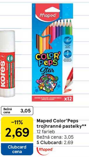 Maped Color'Peps trojhranné pastelky