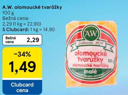 A.W. olomoucké tvarôžky, 100 g