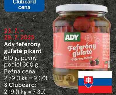 Ady feferóny guľaté pikant, 610 g
