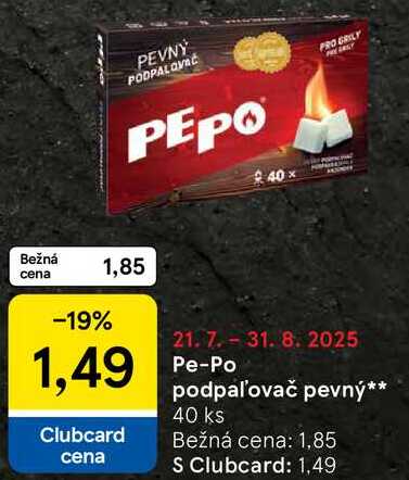 Pe-Po podpaľovač pevný, 40 ks 