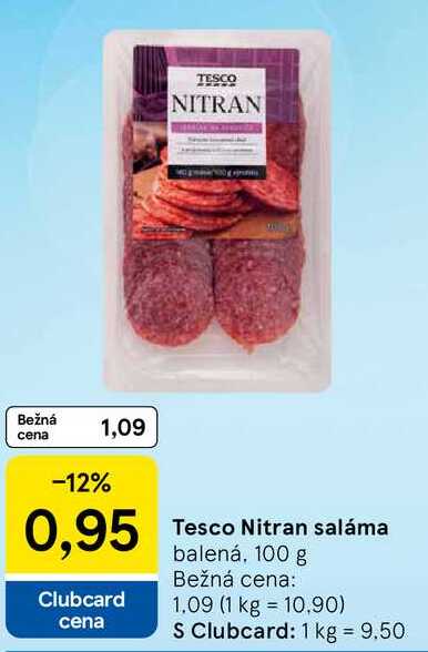 Tesco Nitran saláma, 100 g 