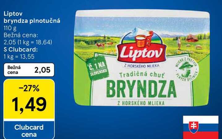Liptov bryndza plnotučná, 110 g
