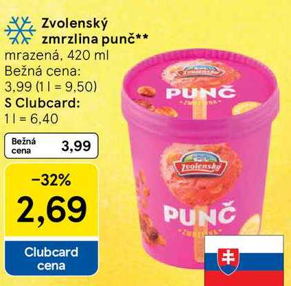 Zvolenský zmrzlina punč, 420 ml 