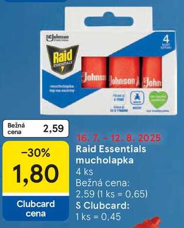 Raid Essentials mucholapka, 4 ks 