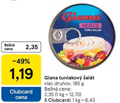 Giana tuniakový šalát, 185 g 