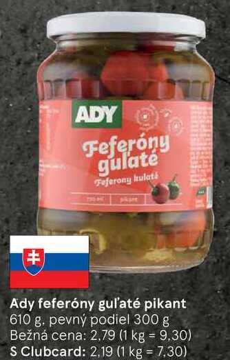 Ady feferóny gul'até pikant, 610 g