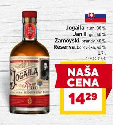 Jogaila, rum, 38% 0,7l