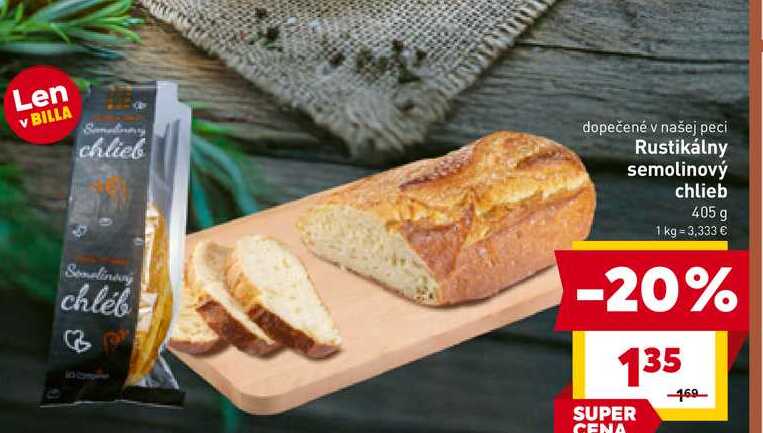 Rustikálny semolinový chlieb 405 g 