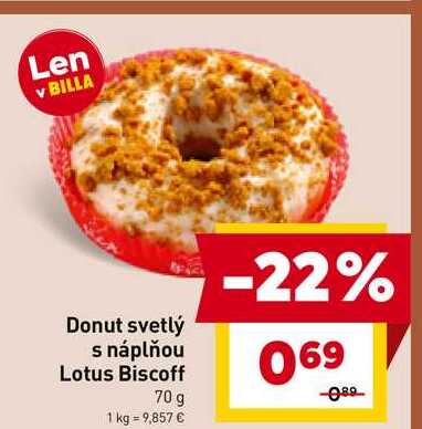 Donut svetlý s náplňou Lotus Biscoff 70 g 