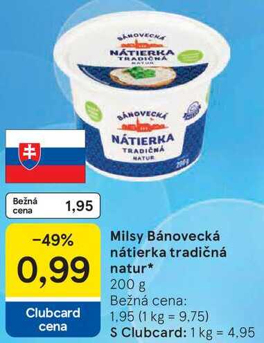 Milsy Bánovecká nátierka tradičná natur, 200 g 