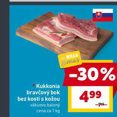 Kukkonia bravčový bok bez kosti s kožou vákuovo balený cena za 1 kg 