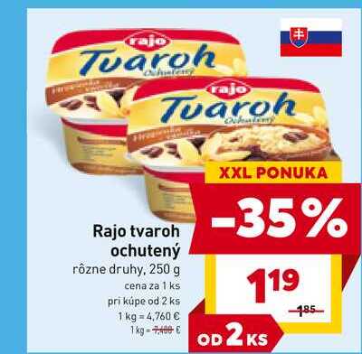 Rajo tvaroh ochutený rôzne druhy, 250 g 